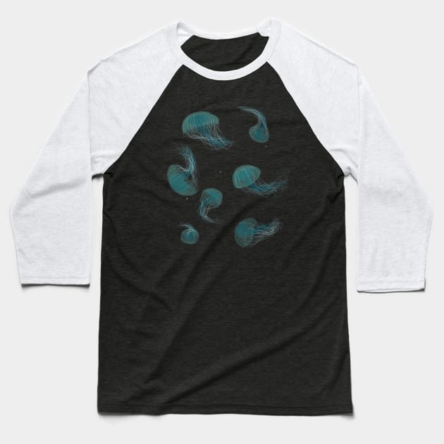 Jellyfish Ballet Baseball T-Shirt by ursulla